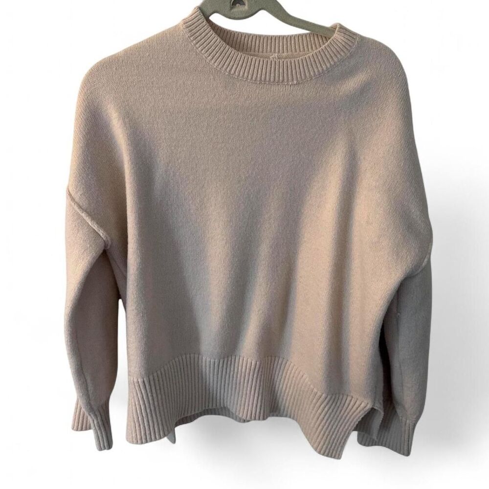 New Woman XL Cream Knit Sweater Oversized Pullover Beige